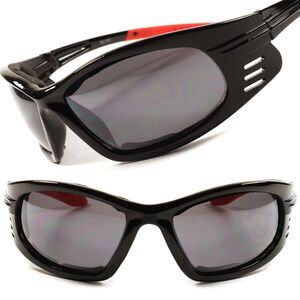 Black Motorcycle Dirt Bike Foam Padded Wrap Sport Goggles Sunglasses F14
